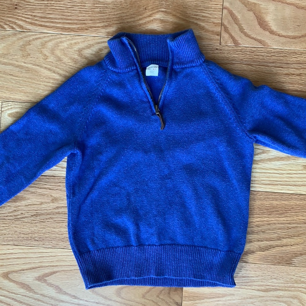 Crewcuts size 4-5 half zip royal blue sweater
